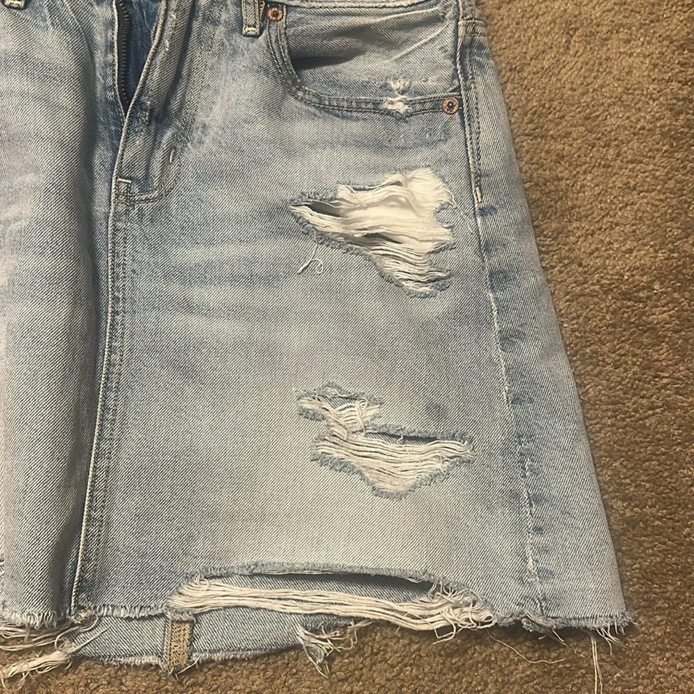 Distressed Denim Skirt - Picture 3 of 4